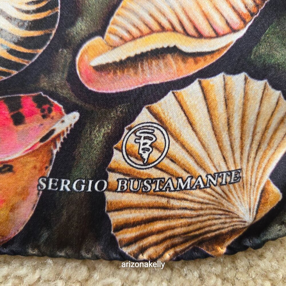 {{{RARE}}} Sergio Bustamante Silk Seashell Scarf - Picture 4 of 14